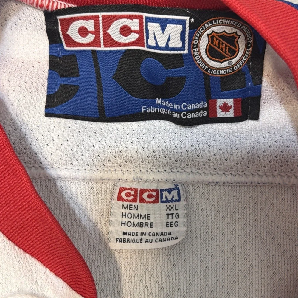 Vintage CCM NY Rangers Hockey Jersey Mens XXL White Mesh Sportswear NHL
